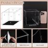 FINGERINSPIRE Clear Acrylic Display Case with Black Base & 4 Pcs Rubber Rings 6x6x6 Inch Cube Clear Self-Assembly Acrylic Box Dustproof Protection Showcase for Action Figures Collectibles Toys view 4