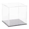 FINGERINSPIRE Clear Acrylic Display Case with Black Base 4x4x4 Inch Cube Clear Self-Assembly Acrylic Box Dustproof Protection Showcase for Action Figures Collectibles Toys view 1