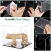 FINGERINSPIRE Clear Acrylic Display Case with Black Base 4x4x4 Inch Cube Clear Self-Assembly Acrylic Box Dustproof Protection Showcase for Action Figures Collectibles Toys view 3