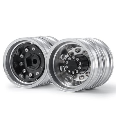 Rear Wheel Rim Aluminum Alloy 10 Spokes Wheel Hub for 1/14 Tamiya RC Trailer Tractor Truck Car Wheel Tires Upgrade Parts ( Color : 2PCS )