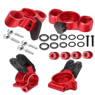 Rcarmumb RC Upgrades Part for 1/8 Typhon/Talion 6S BLX,1/7 Felony/Mojave/Infraction/Limitless 6S BLX,Alloy Front Knuckles Steering Blocks &Rear Hub Stub Axle Carriers,Red