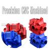 Rcarmumb Transmission Case Gearbox Upgrades Part for 1/10 Slash Stampede Rustler Hoss VXL 4X4 XO-1,Aluminum Front Rear Gearbox Differential Housings Upgrades,Replace #6880 #6881,Red view 3