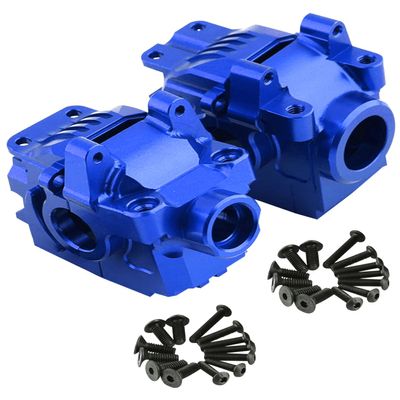 Rcarmumb Transmission Case Gearbox Upgrades Part for 1/10 Slash Stampede Rustler Hoss VXL 4X4 XO-1,Aluminum Front Rear Gearbox Differential Housings Upgrades,Replace #6880 #6881,Navy Blue