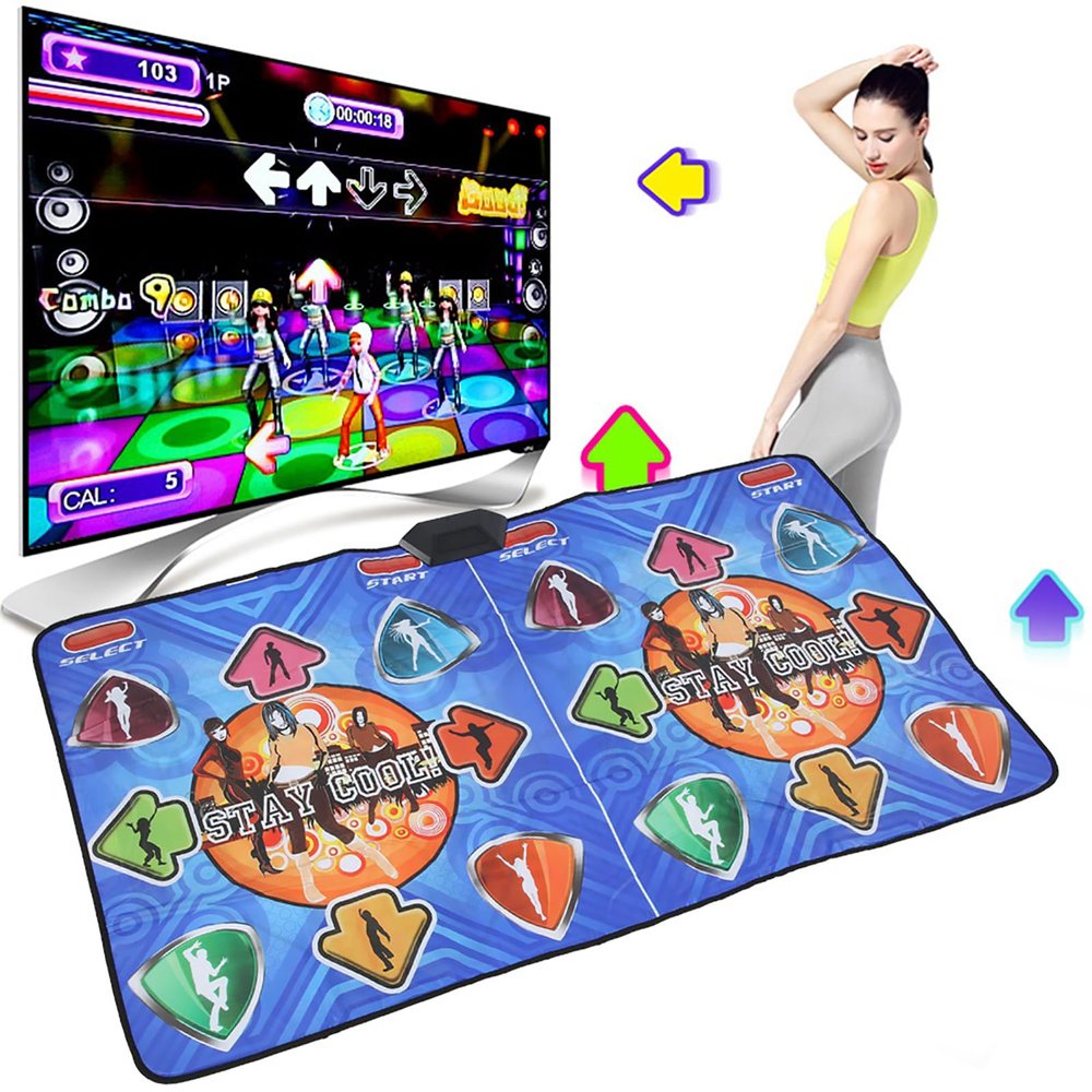 GOWENIC Dance Mat for Kids and Adults, Dance Mat Games for TV Electronic Dance Mats Dance Mat Double Game for Kids and Adults, USB Dance Mat for Wins 98 2000 XP