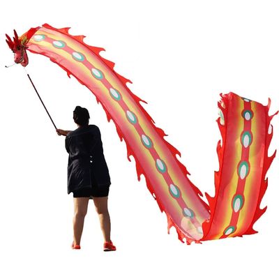 NOBRIM Dragon Dance Dancing Dragon Throw Streamer Fitness Ribbon, 6m/8m/10m/12m Spiral Practice Ribbon Streamer Fiberglass Handsticks + Travel Bag! Outdoor Playing