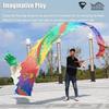 NOBRIM Dragon Dance Practice Ribbon Streamer Silk Dragon Dance Ribbon Streamer, 3D Colorful Dragon Silk Flowy Spinning & Shaking Poi Outdoor Playing view 3
