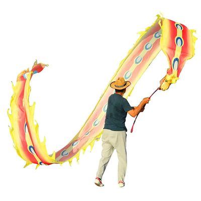 NOBRIM Dragon Dance Dancing Dragon Throw Streamer Fitness Ribbon, 6m/8m/10m/12m Spiral Practice Ribbon Streamer Fiberglass Handsticks + Travel Bag! Outdoor Playing