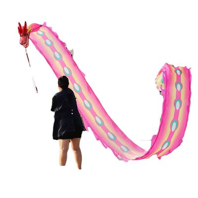 NOBRIM Dragon Dance Dancing Dragon Throw Streamer Fitness Ribbon, 6m/8m/10m/12m Spiral Practice Ribbon Streamer Fiberglass Handsticks + Travel Bag! Outdoor Playing