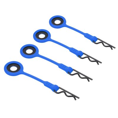 RC Car Shell Body Clip,4PCS Silicone and Iron RC Body Clip for 1/10 Model Car (Dark Blue)