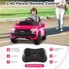 Costzon Ride on Car, 12V Licensed Chevrolet Tahoe Battery Powered Electric Vehicle w/ 2.4G Remote Control, High/Low Speed, Music, Lights, MP3/USB/FM, Spring Suspension, Electric SUV for Kids (Pink) view 3