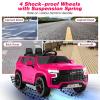 Costzon Ride on Car, 12V Licensed Chevrolet Tahoe Battery Powered Electric Vehicle w/ 2.4G Remote Control, High/Low Speed, Music, Lights, MP3/USB/FM, Spring Suspension, Electric SUV for Kids (Pink) view 4