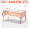 12 Pcs Two Groovy Party Plastic Tablecloths Groovy Retro Hippie Boho Party Decorations Rainbow Daisy Flower Rectangle Disposable Table Cover for Girls Star Groovy Daisy Birthday Party Supplies (12) view 3