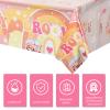12 Pcs Two Groovy Party Plastic Tablecloths Groovy Retro Hippie Boho Party Decorations Rainbow Daisy Flower Rectangle Disposable Table Cover for Girls Star Groovy Daisy Birthday Party Supplies (12) view 4