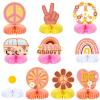 10 Pieces Two Groovy Party Decorations Groovy Retro Hippie Boho Party Honeycomb Centerpieces Table Toppers Double Sided Rainbow Daisy Flower Decorations for Girls Star Groovy Daisy Birthday Baby Shower Party Supplies view 1