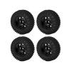 4pcs RC Car Tires,RC Metal Wheel Rubber Tire Upgrade Accessories Tires for SCX24 1:24 RC Car RC Crawler Fittings (Black) view 1