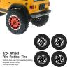 4pcs RC Car Tires,RC Metal Wheel Rubber Tire Upgrade Accessories Tires for SCX24 1:24 RC Car RC Crawler Fittings (Black) view 3