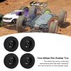 4pcs RC Car Tires,RC Metal Wheel Rubber Tire Upgrade Accessories Tires for SCX24 1:24 RC Car RC Crawler Fittings (Black) view 4