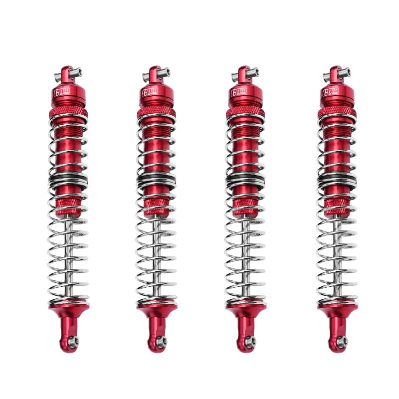 Aluminum Upgrade Combo Set B (F+R Spring Dampers 130mm) For Losi 1:8 LMT 4WD Solid Axle Monster Truck LOS04022 / LMT Mega Truck Brushless LOS04024 / LMT Grave Digger/Son-uva Digger LOS04021 - Red