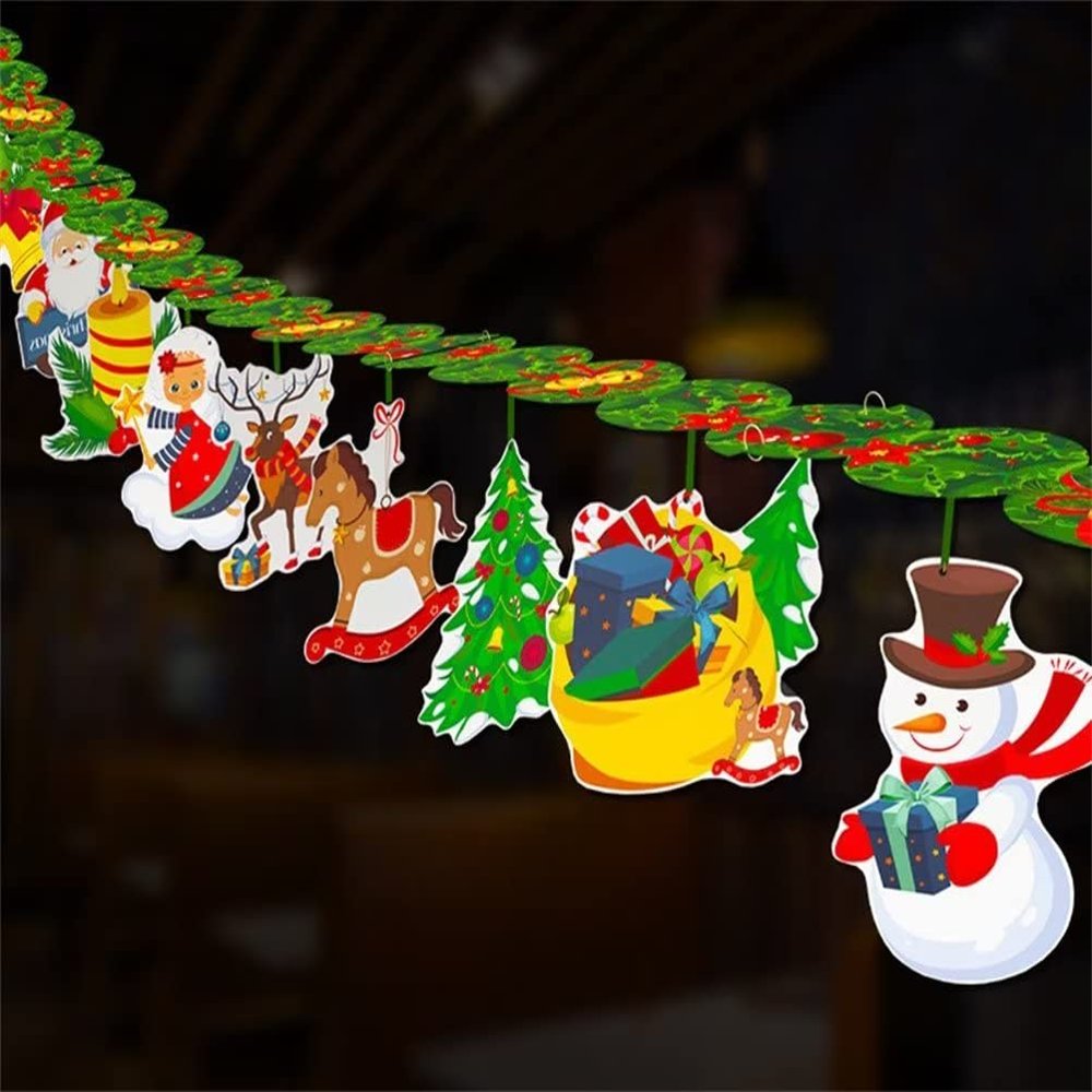 2 Pack Holidays Banners Christmas Banner Bunting Banner Xmas Pull Flag for Christmas Holiday Decorations Party Supplies 19 Feet