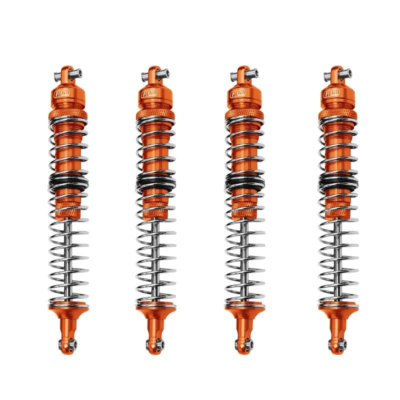 Aluminum Upgrade Combo Set B (F+R Spring Dampers 130mm) For Losi 1:8 LMT 4WD Solid Axle Monster Truck LOS04022 / LMT Mega Truck Brushless LOS04024 / LMT Grave Digger/Son-uva Digger LOS04021 - Orange