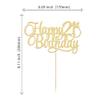 1 Pack Happy 21st Birthday Cake Topper Glitter Number 21 Twenty One Years Old Birthday Cake Pick Decoration for Celebrating 21st Birthday Anniversary Party Supplies Gold view 2