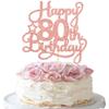 1 Pack Happy 80th Birthday Cake Topper Rose Gold Glitter 80 & Fabulous Cheers to 80 Years Old Birthday Cake Pick for Celebrating 80th Birthday Anniversary Party Cake Decorations Supplies view 1