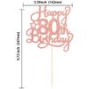 1 Pack Happy 80th Birthday Cake Topper Rose Gold Glitter 80 & Fabulous Cheers to 80 Years Old Birthday Cake Pick for Celebrating 80th Birthday Anniversary Party Cake Decorations Supplies view 2