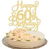 1 Pack Happy 60th Birthday Cake Topper Gold Glitter 60 & Fabulous Cheers to 60 Years Old 60th Birthday Cake Pick for Celebrating 60th Birthday Anniversary Party Cake Decorations Supplies view 1