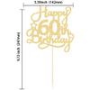 1 Pack Happy 60th Birthday Cake Topper Gold Glitter 60 & Fabulous Cheers to 60 Years Old 60th Birthday Cake Pick for Celebrating 60th Birthday Anniversary Party Cake Decorations Supplies view 2