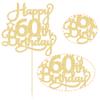 1 Pack Happy 60th Birthday Cake Topper Gold Glitter 60 & Fabulous Cheers to 60 Years Old 60th Birthday Cake Pick for Celebrating 60th Birthday Anniversary Party Cake Decorations Supplies view 3