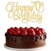 1 Pack Happy 70th Birthday Cake Topper Gold Glitter Number 70 Seventy Years Old Birthday Cake Pick Decoration For 70th Birthday Celebrating Anniversary Party Supplies view 1