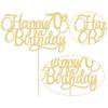 1 Pack Happy 70th Birthday Cake Topper Gold Glitter Number 70 Seventy Years Old Birthday Cake Pick Decoration For 70th Birthday Celebrating Anniversary Party Supplies view 3