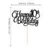 1 Pack Happy 10th Birthday Cake Topper Glitter Number 10 Ten Years Old Birthday Cake Pick Decoration for Celebrating 10th Birthday Anniversary Party Supplies Gold view 2
