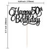 1 Pack Happy 50th Birthday Cake Topper Gold Glitter Number 50 Fifty Years Old Birthday Cake Pick Decoration For 50th Birthday Celebrating Anniversary Party Supplies view 2