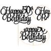 1 Pack Happy 50th Birthday Cake Topper Gold Glitter Number 50 Fifty Years Old Birthday Cake Pick Decoration For 50th Birthday Celebrating Anniversary Party Supplies view 3