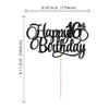 1 Pack Happy 16th Birthday Cake Topper Glitter Number 16 Sixteen Years Old Birthday Cake Pick Decoration for 16th Birthday Celebrating Anniversary Party Supplies Gold view 2