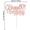 1 Pack Happy 80th Birthday Cake Topper Rose Gold Glitter Number 80 Eighty Years Old Birthday Cake Pick Decoration For 80th Birthday Celebrating Anniversary Party Supplies view 2