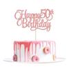 1 Pack Happy 50th Birthday Cake Topper Rose Gold Glitter Number 50 Fifty Years Old Birthday Cake Pick Decoration For 50th Birthday Celebrating Anniversary Party Supplies view 1