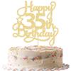 1 Pack Happy 35th Birthday Cake Topper Gold Glitter 35 & Fabulous Cheers to 35 Years Old Birthday Cake Pick for Celebrating 35th Birthday Anniversary Party Cake Decorations Supplies view 1