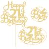 Ephlyn 1 Pack Gold Glitter 21st Birthday Cake Topper - Fabulous Cheers to 21 Years Old - Perfect for 21st Birthday Party & Anniversary Cake Decorations view 3