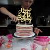 Ephlyn 1 Pack Gold Glitter 21st Birthday Cake Topper - Fabulous Cheers to 21 Years Old - Perfect for 21st Birthday Party & Anniversary Cake Decorations view 4