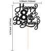 1 Pack Happy 8th Birthday Cake Topper Black Glitter 8th Birthday Cheers to 8 Years Old Birthday Cake Pick for Celebrating Birthday Anniversary Party Cake Decorations Supplies view 2