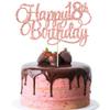1 Pack Happy 18th Birthday Cake Topper Glitter Number 18 Eighteen Years Old Birthday Cake Pick Decoration for 18th Birthday Celebrating Anniversary Party Supplies Rose Gold view 1