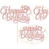 1 Pack Happy 18th Birthday Cake Topper Glitter Number 18 Eighteen Years Old Birthday Cake Pick Decoration for 18th Birthday Celebrating Anniversary Party Supplies Rose Gold view 3