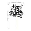 1 Pack Happy 13th Birthday Cake Topper Black Glitter 13 Official Teenager Cheers to 13 Years Old Birthday Cake Pick for Celebrating 13th Birthday Anniversary Party Cake Decorations Supplies view 2