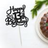 1 Pack Happy 13th Birthday Cake Topper Black Glitter 13 Official Teenager Cheers to 13 Years Old Birthday Cake Pick for Celebrating 13th Birthday Anniversary Party Cake Decorations Supplies view 3