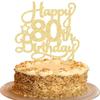 1 Pack Happy 80th Birthday Cake Topper Gold Glitter 80 & Fabulous Cheers to 80 Years Old Birthday Cake Pick for Celebrating 80th Birthday Anniversary Party Cake Decorations Supplies view 1