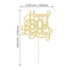 1 Pack Happy 80th Birthday Cake Topper Gold Glitter 80 & Fabulous Cheers to 80 Years Old Birthday Cake Pick for Celebrating 80th Birthday Anniversary Party Cake Decorations Supplies view 2