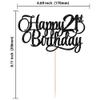 1 Pack Happy 21st Birthday Cake Topper Glitter Number 21 Twenty One Years Old Birthday Cake Pick Decoration for Celebrating 21st Birthday Anniversary Party Supplies Gold view 2