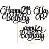 1 Pack Happy 21st Birthday Cake Topper Glitter Number 21 Twenty One Years Old Birthday Cake Pick Decoration for Celebrating 21st Birthday Anniversary Party Supplies Gold view 3